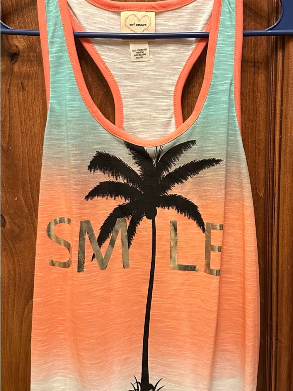 Soft Surroundings Coral & Aqua Ombre Palm Tank